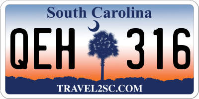 SC license plate QEH316