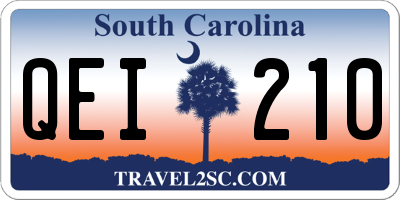 SC license plate QEI210