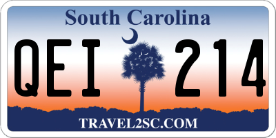 SC license plate QEI214
