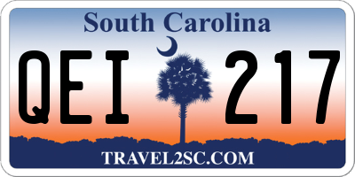 SC license plate QEI217