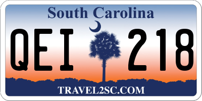 SC license plate QEI218