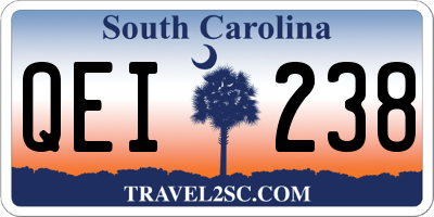 SC license plate QEI238
