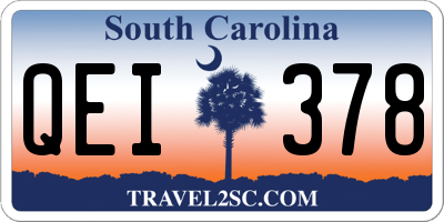 SC license plate QEI378