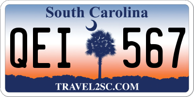 SC license plate QEI567