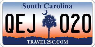 SC license plate QEJ020