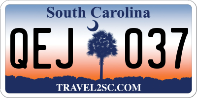 SC license plate QEJ037