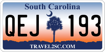 SC license plate QEJ193