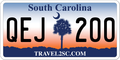SC license plate QEJ200