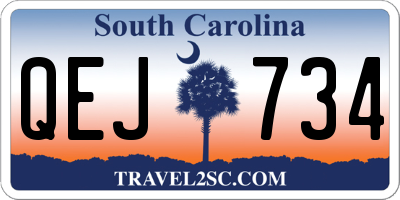SC license plate QEJ734
