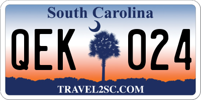 SC license plate QEK024
