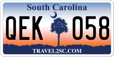 SC license plate QEK058