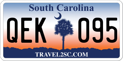 SC license plate QEK095