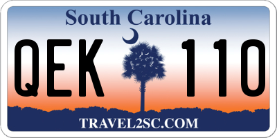 SC license plate QEK110