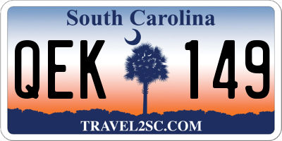 SC license plate QEK149