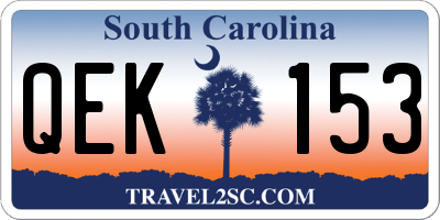 SC license plate QEK153