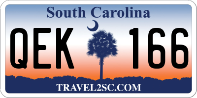 SC license plate QEK166