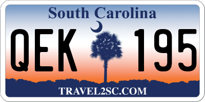 SC license plate QEK195
