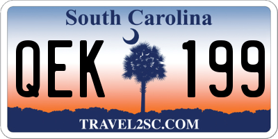 SC license plate QEK199