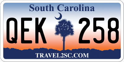 SC license plate QEK258