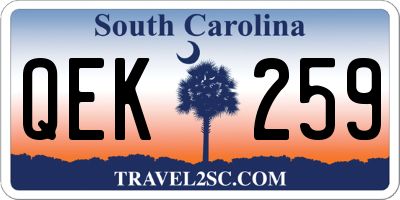 SC license plate QEK259