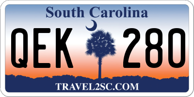 SC license plate QEK280