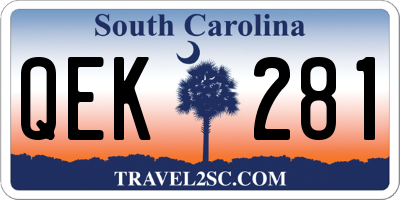 SC license plate QEK281