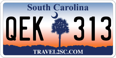 SC license plate QEK313