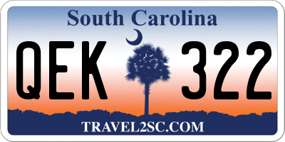 SC license plate QEK322