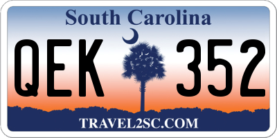 SC license plate QEK352