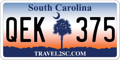 SC license plate QEK375