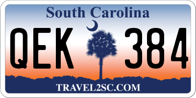 SC license plate QEK384