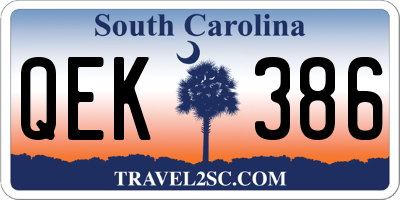 SC license plate QEK386