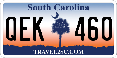 SC license plate QEK460