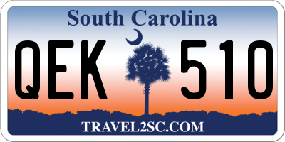 SC license plate QEK510