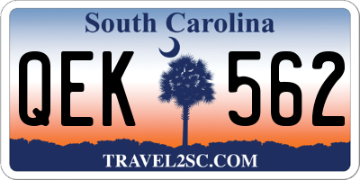 SC license plate QEK562