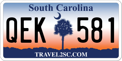 SC license plate QEK581