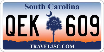 SC license plate QEK609
