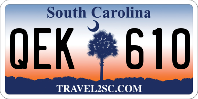 SC license plate QEK610