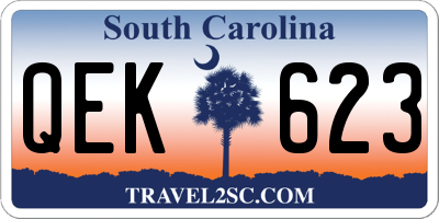 SC license plate QEK623