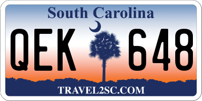SC license plate QEK648