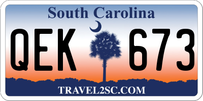 SC license plate QEK673