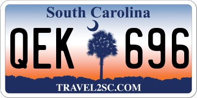 SC license plate QEK696