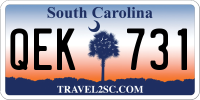 SC license plate QEK731