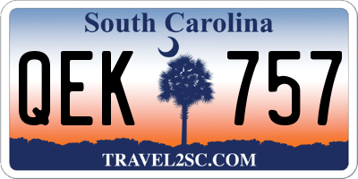 SC license plate QEK757