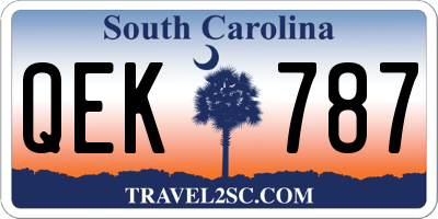 SC license plate QEK787