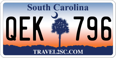 SC license plate QEK796