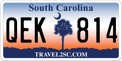SC license plate QEK814