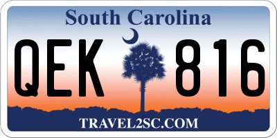 SC license plate QEK816