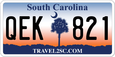 SC license plate QEK821