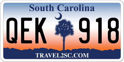 SC license plate QEK918